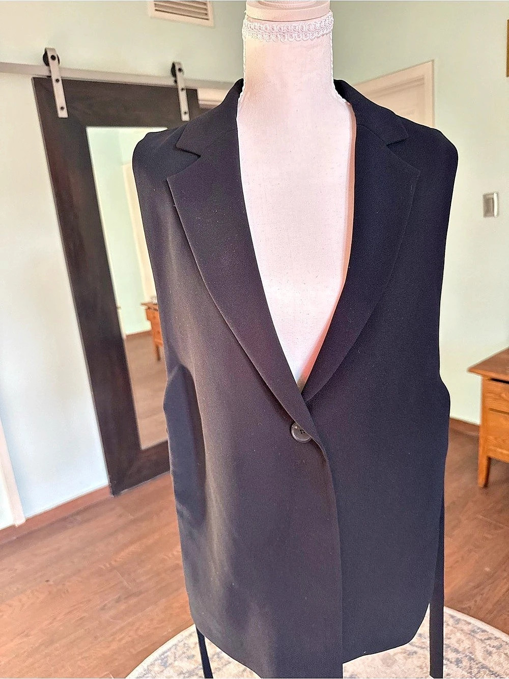 Zara Black Tailored Open Sided Blazer Vest Size XS (4) (fits oversized) Like New